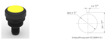 Mechanical Drawing - RAFI RAMO Illuminated Pushbutton Switches